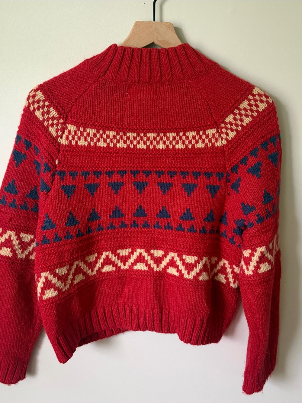 Universal Thread Red Patterned Cowl-Neck Sweater - Picture 2 of 3